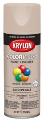 Krylon K05572007 Enamel Spray Paint, Satin, Pebble Gray, 12 oz, Can