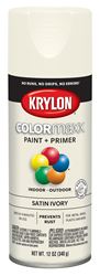 Krylon K05567007 Enamel Spray Paint, Satin, Ivory, 12 oz, Can