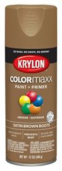 Krylon K05559007 Enamel Spray Paint, Satin, Brown Boots, 12 oz, Can