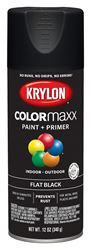 Krylon K05546007 Enamel Spray Paint, Flat, Black, 12 oz, Can