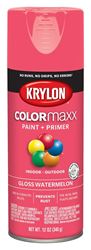 Krylon K05544007 Enamel Spray Paint, Gloss, Watermelon, 12 oz, Can