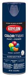 Krylon K05529007 Enamel Spray Paint, Gloss, Navy Blue, 12 oz, Can