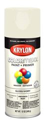 Krylon K05524007 Enamel Spray Paint, Gloss, Ivory, 12 oz, Can