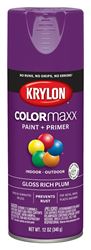 Krylon K05536007 Enamel Spray Paint, Gloss, Plum, 12 oz, Can