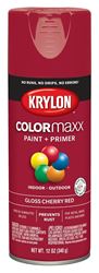 Krylon K05511007 Enamel Spray Paint, Gloss, Cherry Red, 12 oz, Can