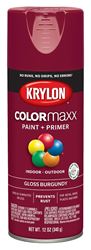 Krylon K05508007 Enamel Spray Paint, Gloss, Burgundy, 12 oz, Can