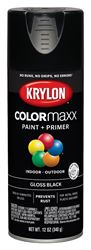 Krylon K05505007 Enamel Spray Paint, Gloss, Black, 12 oz, Can