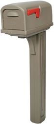 Gibraltar Mailboxes Classic Series GCL10000M Mailbox Post Combo, 800 cu-in Mailbox, Plastic Mailbox, Plastic Post, Mocha