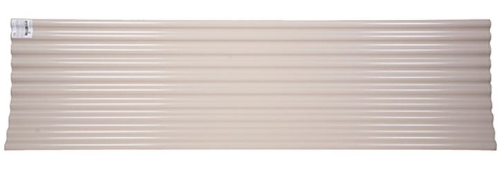 Tuftex SeaCoaster Series 1208C Roof Panel, 12 ft L, 26 in W, Corrugated Profile, Vinyl, Opaque Tan, Pack of 10