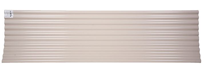 Tuftex SeaCoaster Series 1208A Roof Panel, 8 ft L, 26 in W, Corrugated Profile, Vinyl, Opaque Tan, Pack of 10