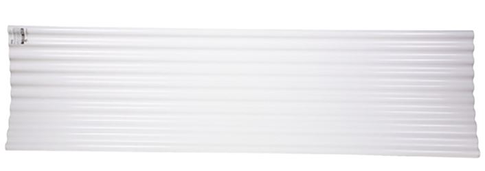 Tuftex SeaCoaster Series 1201A Roof Panel, 8 ft L, 26 in W, Corrugated Profile, Vinyl, Opaque White, Pack of 10