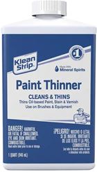 Klean Strip QKPT943 Paint Thinner, Liquid, Free, Clear, Water White, 1 qt, Can, Pack of 4