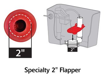 Korky 0425BP Tank Ball, Chlorazone Rubber, Red, For: Kohler Part 88921 and Eljer Touch Flush Assemblies