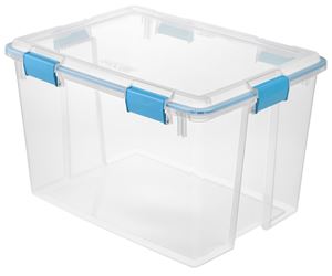 Sterilite 19384304 Gasket Box, 80 qt Capacity, Clear, 24 in L, 18 in W, 15-1/4 in H