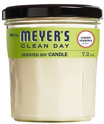 Mrs. Meyers 42116 Soy Candle, Lemon Verbena Fragrance, 35 hr Burning, White Candle
