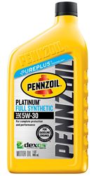 Pennzoil Platinum 550022689 Full Synthetic Motor Oil, 5W-30, 1 qt, Pack of 6