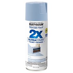 Rust-Oleum Painters Touch 2X Ultra Cover 334088 Spray Paint, Satin, French Blue, 12 oz, Aerosol Can