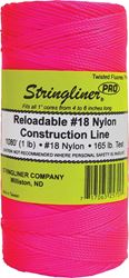 Stringliner Pro Series 35709 Construction Line, #18 Dia, 1080 ft L, 165 lb Working Load, Nylon, Fluorescent Pink