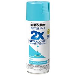 Rust-Oleum Painters Touch 2X Ultra Cover 334095 Spray Paint, Satin, Seaside, 12 oz, Aerosol Can