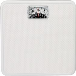 Taylor 20005014T Bathroom Scale, 300 lb Capacity, Analog Display, White, 10-3/4 in OAW, 10.3 in OAD, 1.8 in OAH