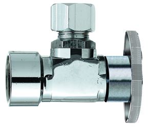 Plumb Pak PP50PCLF Shut-Off Valve, 3/8 x 3/8 in Connection, FIP x Compression, Brass Body