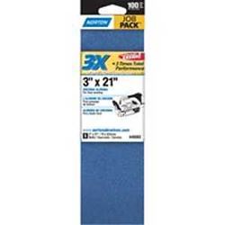 Norton 49263 Sanding Belt, 3 in W, 21 in L, 100 Grit, Fine, Zirconia Aluminum Abrasive