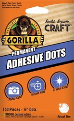 Gorilla 104905 Adhesive Dot, Solid, Neutral, Transparent, Pack of 8