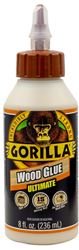 Gorilla 104404 Extra Strength Glue, Natural Wood, 8 oz Bottle, Pack of 6