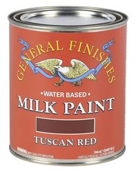 General Finishes QTTR Milk Paint, Water, Flat, Tuscan Red, 1 qt, Can, 600 sq-ft/gal Coverage Area