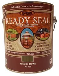 Ready Seal 135 Exterior Wood Stain, Flat, Mission Brown, Liquid, 1 gal, Pack of 4