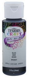 Testors 292421A Acrylic Craft Paint, Matte, Black, 2 oz, Bottle