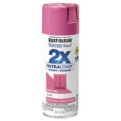 Rust-Oleum Painters Touch 2X Ultra Cover 334025 Spray Paint, Gloss, Berry Pink, 12 oz, Aerosol Can