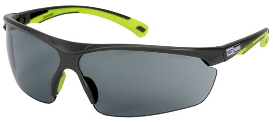 Safety Works SWX00257 Safety Glasses, Anti-Fog Lens, Angle-Adjustable, Semi-Rimless Frame, Gray/Green Frame
