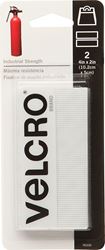 VELCRO Brand 90200 Fastener, 2 in W, 4 in L, Nylon, White, Rubber Adhesive