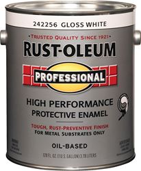 RUST-OLEUM PROFESSIONAL 242256 Protective Enamel, Gloss, White, 1 gal Can, Pack of 2