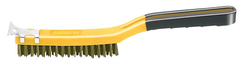 ALLWAY TOOLS SB319/BB Wire Brush with Scraper, Brass Bristle