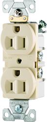 Eaton Wiring Devices CR15V Duplex Receptacle, 2 -Pole, 15 A, 125 V, Side Wiring, NEMA: 5-15R, Ivory