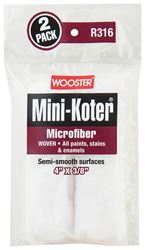 Wooster R316-4 Mini Roller Cover, 3/8 in Thick Nap, 4 in L, Microfiber Cover