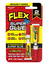 Flex Seal SGLIQ2X3 High Performance Super Glue, Liquid, Clear, 6 g Tube, Pack of 8