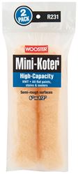 Wooster R231-6 Mini Roller Cover, 1/2 in Thick Nap, 6 in L, Fabric Cover