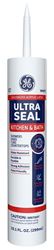 GE MAKB210WT Ultra-Seal Caulk, White, 24 hr Curing, 40 to 100 deg F, 10.1 oz Cartridge