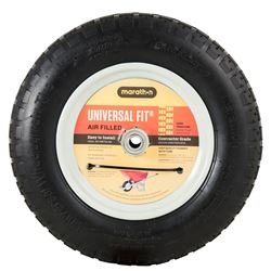 Arnold 20260 Wheelbarrow Wheel, 4.8/4 x 8 in Tire, 14-1/2 in Dia Tire, Knobby Tread