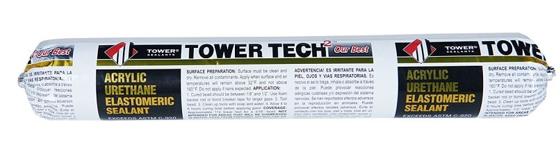 Tower Sealants TOWER TECH2 TS-00245 Elastomeric Sealant, Black, 7 to 14 days Curing, 40 to 140 deg F, 20 fl-oz Tube, Pack of 12