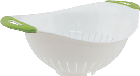 Dura-Kleen 489 Colander, 5 qt, Plastic, Rubber Handle