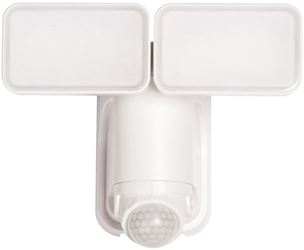 Heath Zenith HZ-7164-WH Motion Activated Security Light, 2-Lamp, LED Lamp, 1000 Lumens, Plastic Fixture