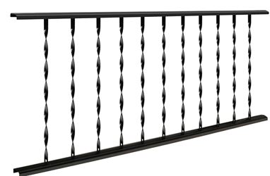 Village Ironsmith Classic Series CR625 Ornamental Railing, 27-3/4 in OAH, Steel Rail