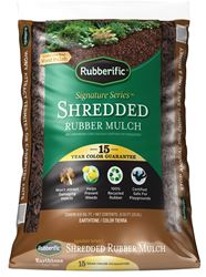 Rubberific LRM8BN Earthtone Rubber Mulch, Shredded, Dark Brown/Earthtone, 0.8 cu-ft Bag