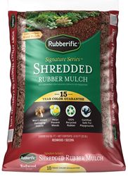 Rubberific LRM8RD Rubber Mulch, Shredded, Red, 0.8 cu-ft Bag