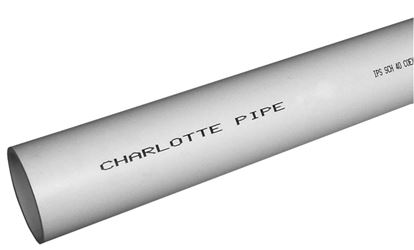 Charlotte Pipe PVC 04300 0800 Pipe, 3 in, 20 ft L, SCH 40 Schedule, PVC, White