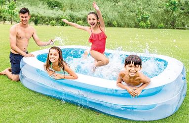 INTEX 56483EP Family Pool, Rectangular, 198 gal Capacity, Vinyl